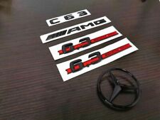 Gloss Black Red C63 AMG and Rear Star Side 6.3 AMG Emblem Badge For W204 507 picture