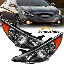 For 2011 2012 2013 2014 Hyundai Sonata Pair Headlights Headlamp Black Housing picture