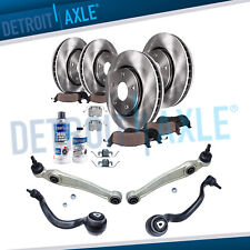 BMW X5 Front Lower Forward Rearward Control Arm Ball Joint + Brake Rotor Pad Kit picture
