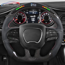 Carbon Fiber Flat Steering Wheel for 15+ Dodge Challenger Hellcat Cherokee SRT picture