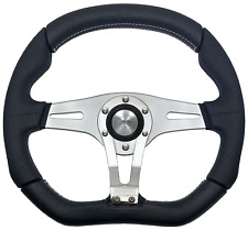 Genuine Momo Trek R 350mm black leather steering wheel and hub kit for TVR picture